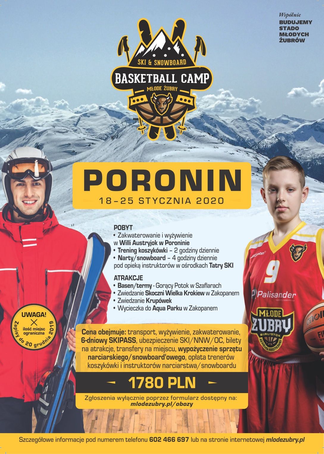 OSTATNIE WOLNE MIEJSCA! SKI & SNOWBOARD BASKETBALL CAMP
